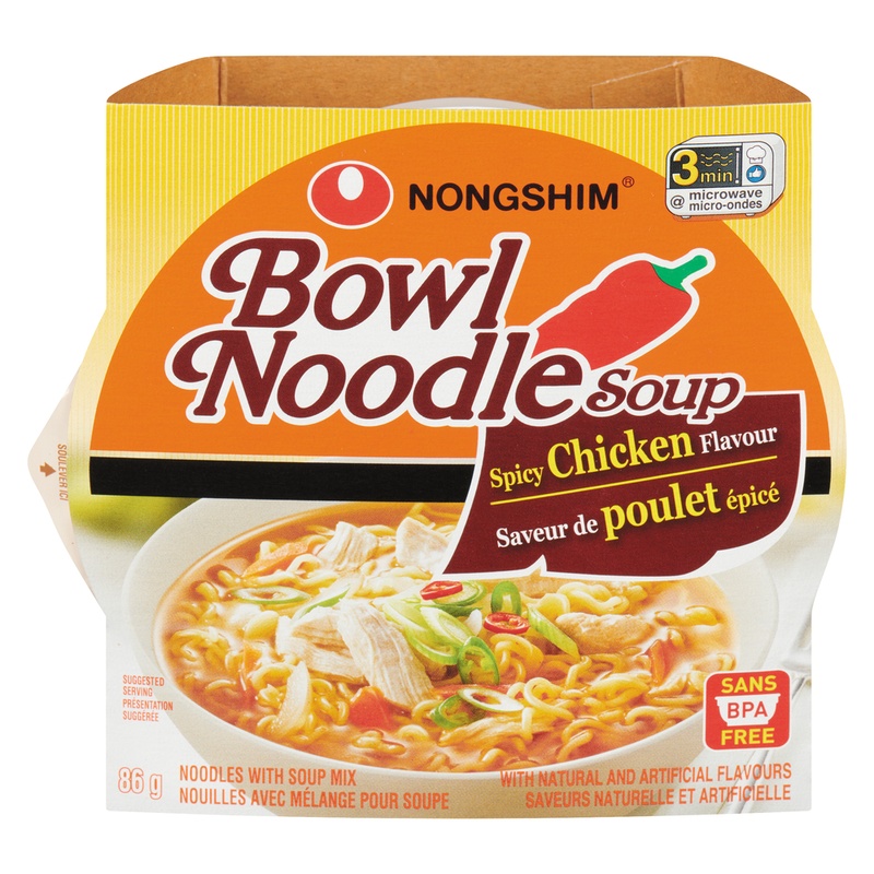 Nongshim Nong Shim Soup Bowl Noodle Spicy Chicken Flavor 3.03 Oz