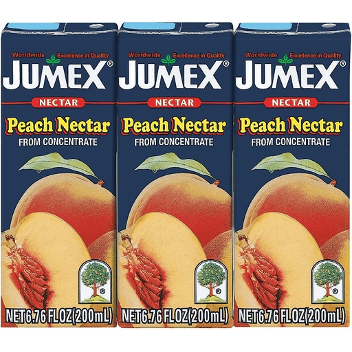 Jumex Peach Nectar From Concentrate 6.76 Fl. Oz. Aseptic Cartons X 3 Units