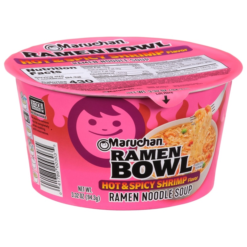 Maruchan Hot & Spicy Shrimp Flavor Ramen Bowl 3.32 Oz Cup