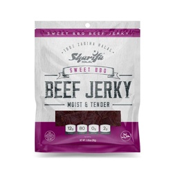 Sharifa Halal 6 Bags) Beef Jerky Bags Sweet BBQ Flavor 2.85oz