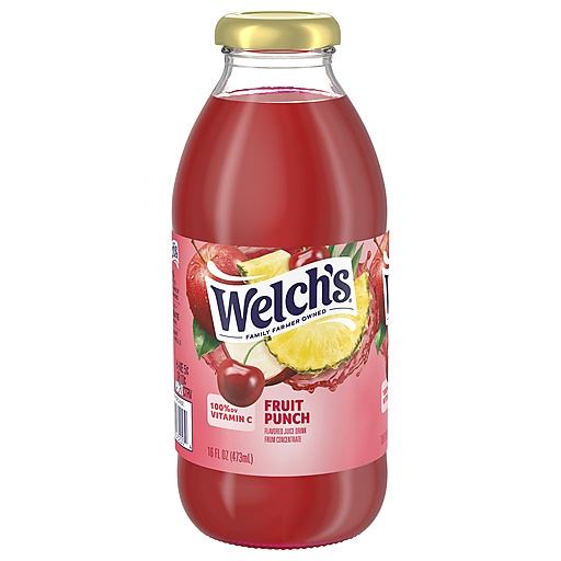 Welch's Fruit Punch Juice Drink, 16 Fl Oz On-the-Go Bottle