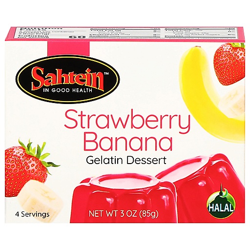 Sahtein Gelatin Dessert, Strawberry Banana 3 Oz