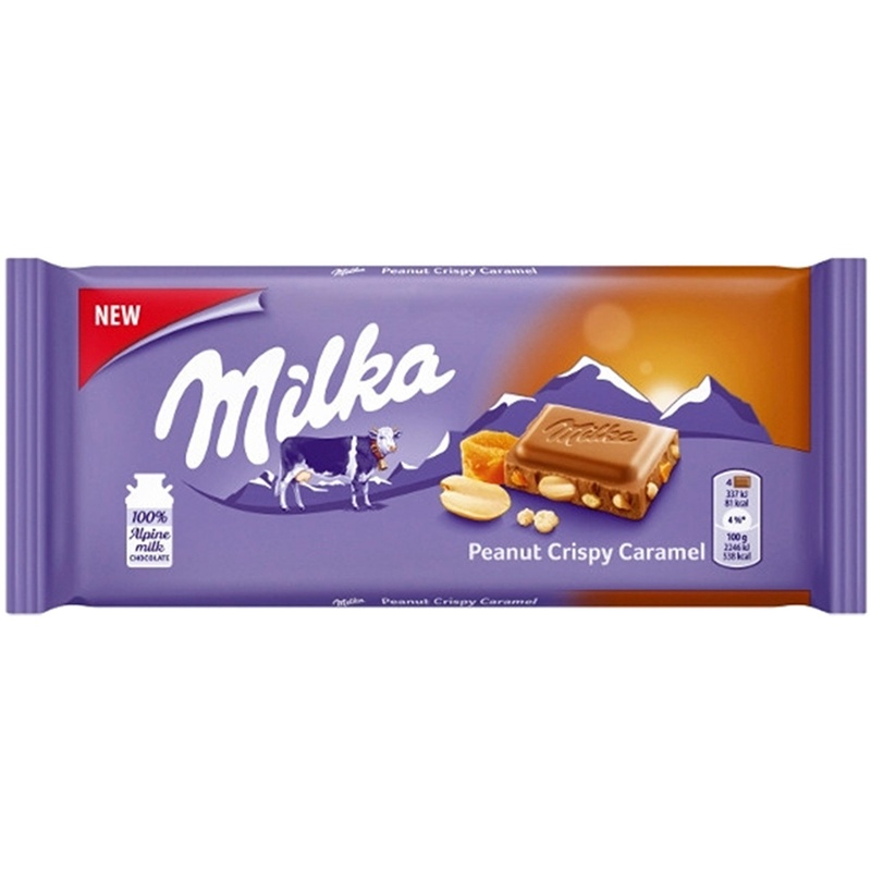 Milka Peanut Crispy Caramel Chocolate 90g
