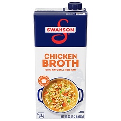 Swanson 100% Natural Chicken Broth, 32 Oz Carton