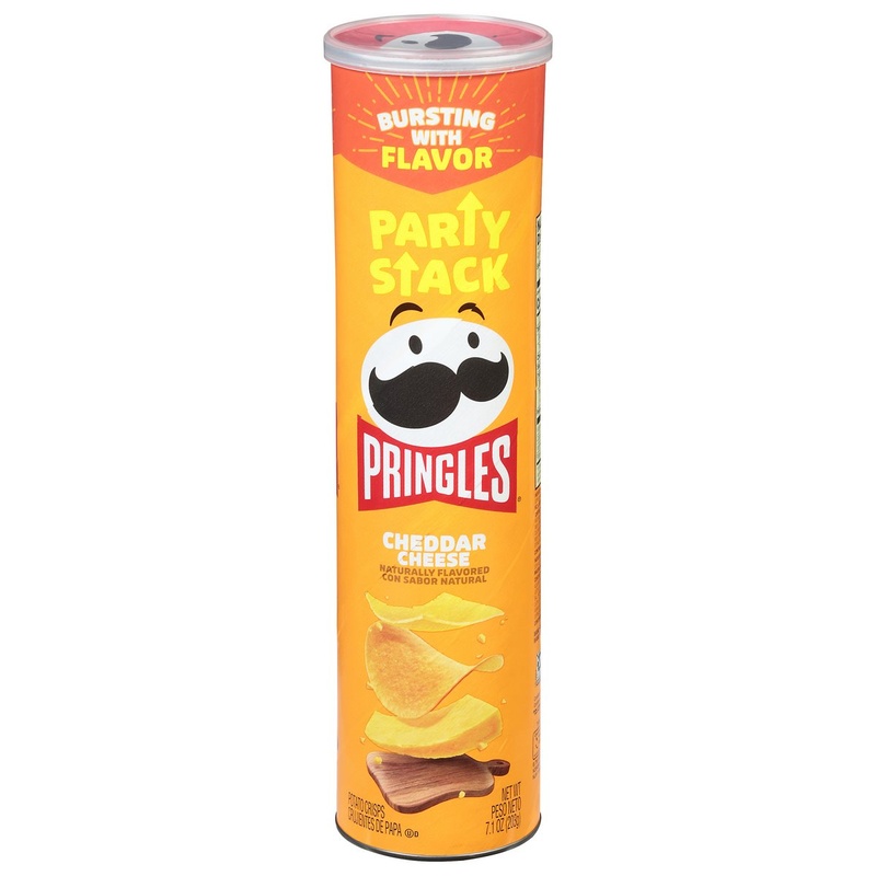 Pringles Potato Crisps Chips, Cheddar Cheese, Party Stack 7.1 Oz