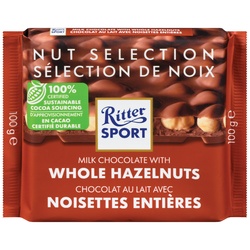Ritter Sport Milk Chocolate With Whole Hazelnuts Bar - 3.5oz
