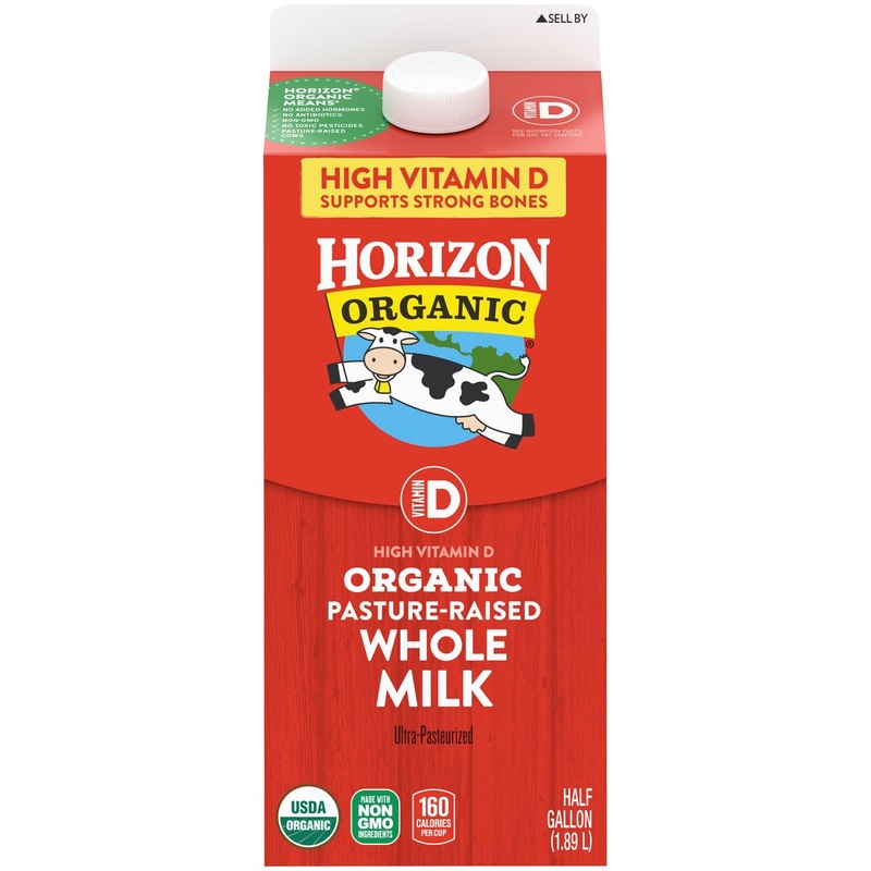 Horizon Organic Whole Milk, Vitamin D - 0.5 Gal