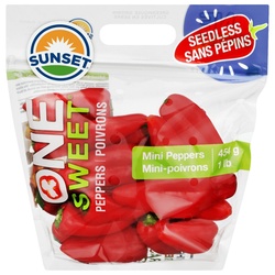 Sunset One Sweet Seedless Mini Peppers 1 Lb