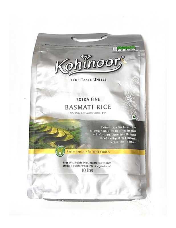 Kohinoor Extra Fine Basmati Rice Silver 10lb