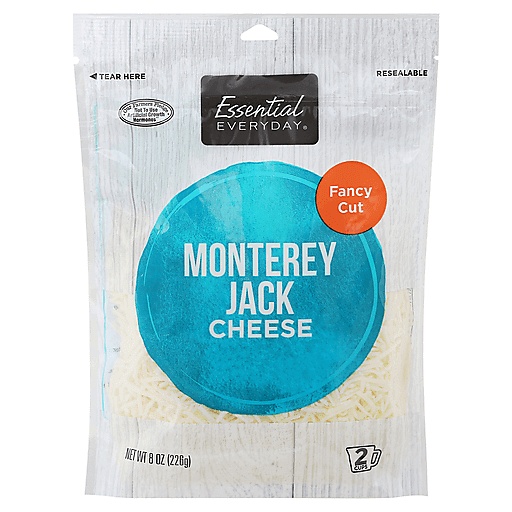 Essential Everyday Cheese, Monterey Jack, Fancy Cut 8 Oz