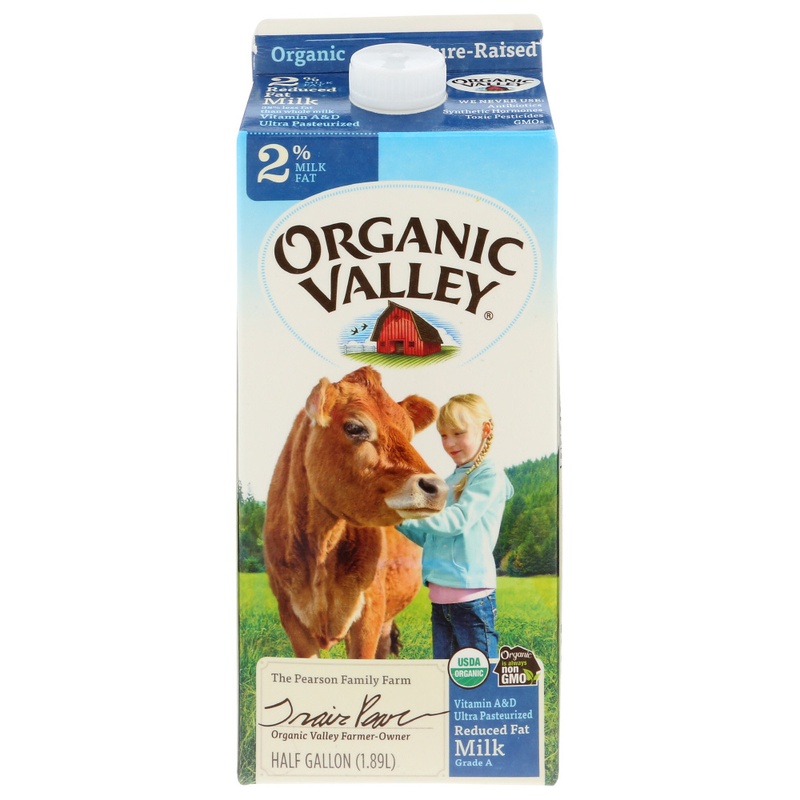 Organic Valley Milk, Reduced Fat, 2% Milk Fat 0.5 Gal