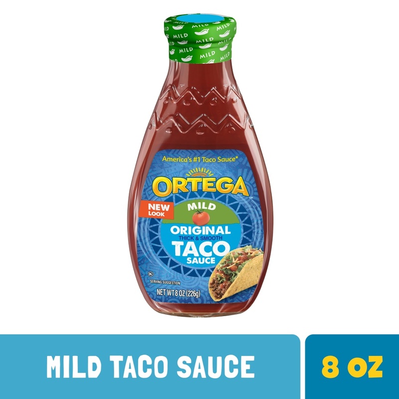 Ortega Original Thick And Smooth Mild Taco Sauce, Kosher, 8 OZ Glass Bottle