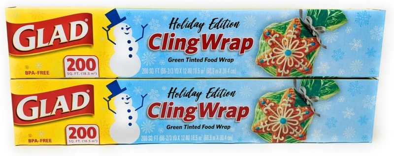 Glad Clingwrap Clear Plastic Food Wrap, 200 Square Foot Roll