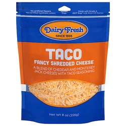 Dairy Fresh Shredded Cheese, Fancy, Taco 8 Oz