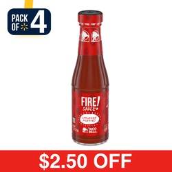 Taco Bell Fire Sauce Glass Bottle, 7.5 Oz