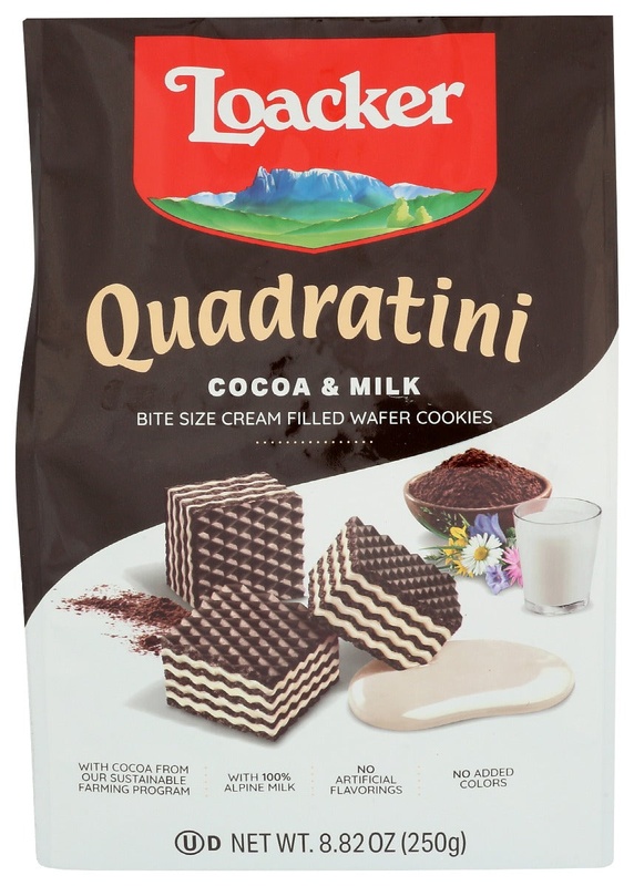 Loacker Quadratini Cocoa & Milk Wafer Cookies