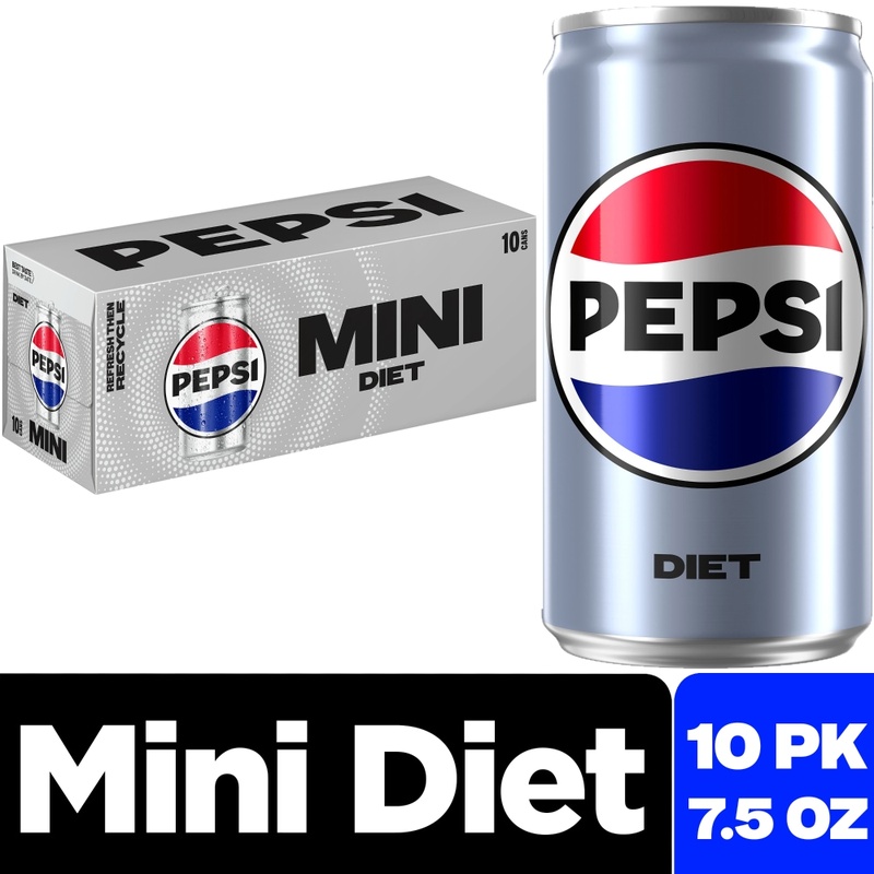 Pepsi Diet Soda, 7.5 Ounce Mini Cans