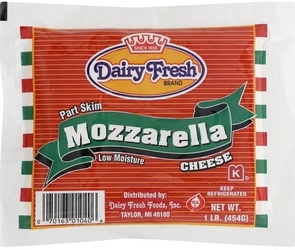 Dairy Fresh Low Moisture, Part Skim, Mozzarella Cheese - 1 Lb