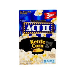 Act II Popcorn 8.25oz (3pk) - Kettle Corn
