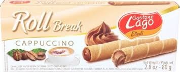Gastone Lago Cappuccino Cream Rolled Wafers, 2.82 Oz