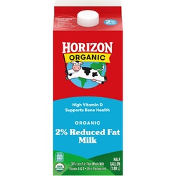 Horizon Organic 2% Reduced Fat High Vitamin D Milk, Half Gallon