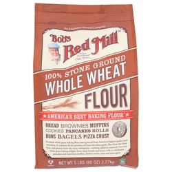 Bob's Red Mill Flour, Whole Wheat, 100% Stone Ground 5 Lb