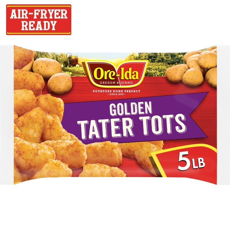 Ore-Ida Crispy Tater Tots Seasoned Shredded Potatoes Value Size, 5 Lb Bag