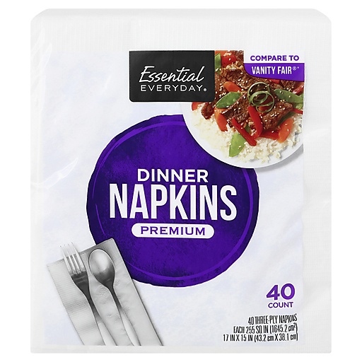 Essential Everyday Napkins, Dinner, Premium, 3 Ply