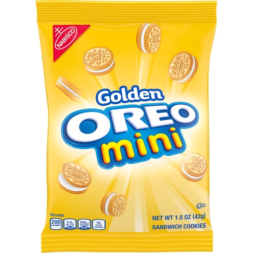 Oreo Nabisco Golden Mini Sandwich Cookies 1.5 Oz. Bag
