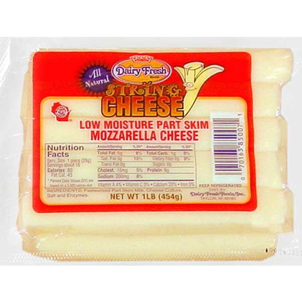 Dairy Fresh Cheese, String, Mozzarella 1 Lb