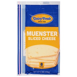 Dairy Fresh Cheese Slices, Muenster, All Natural, Deli Style 6 Oz