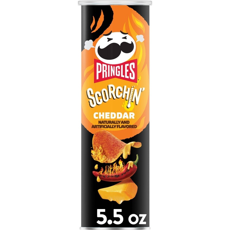 Pringles Scorchin Cheddar Potato Crisps Chips 5.5 Oz