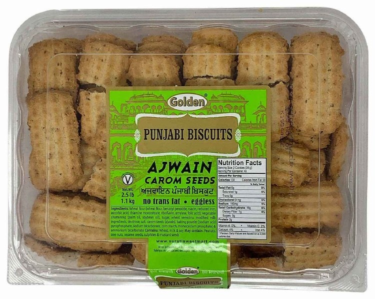 Golden Punjabi Ajwain Biscuits, 250 Grams