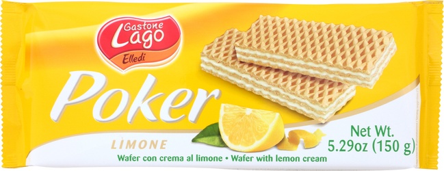 Elledi Spa GASTONE LAGO: Cookie Lemon Cream Wafer Poker, 5.29 Oz