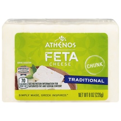 Athenos Chunk Traditional Feta Cheese 8 Oz. Pack