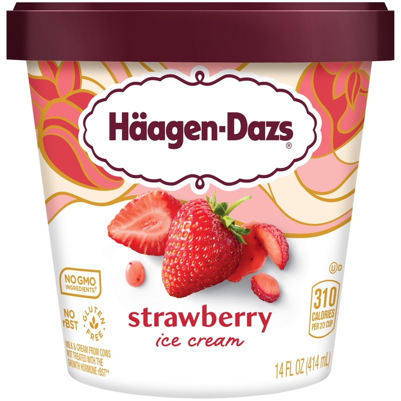 Haagen-Dazs Ice Cream, Strawberry 14 Fl Oz