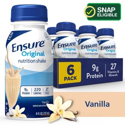 Ensure Original Nutrition Shake With 9 Grams Of Protein, Meal Replacement Shakes, Vanilla, 8 Fl Oz