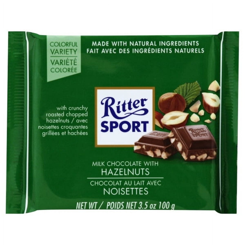 Ritter Sport Milk Chocolate With Chopped Hazelnuts Bar