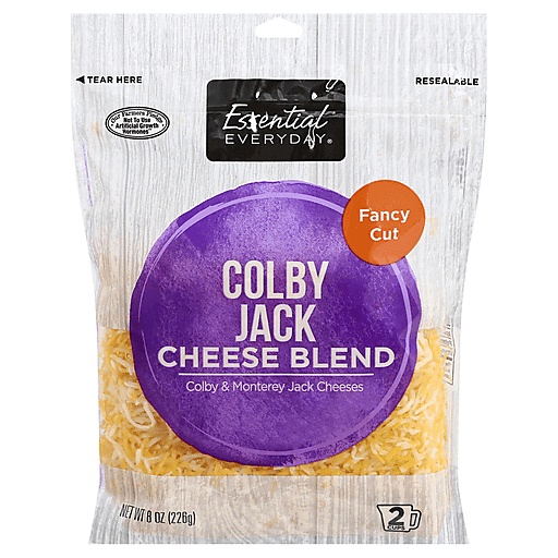 Essential Everyday Cheese Blend, Colby Jack, Fancy Cut 8 Oz