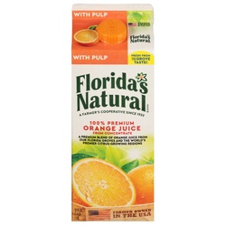 Florida's Natural Orange Juice, 100% Premium, Some Pulp 52 Fl Oz