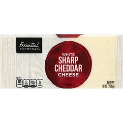 Essential Everyday Cheese, Sharp Cheddar, White 8 Oz