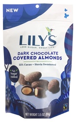 Lily's Covered Almonds, Dark Chocolate, 55% Cocoa 3.5 Oz