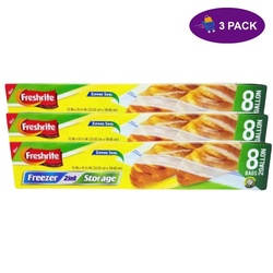 Freshrite 8 Bags 2 Gallon Zipper Freezer Bag 3 X