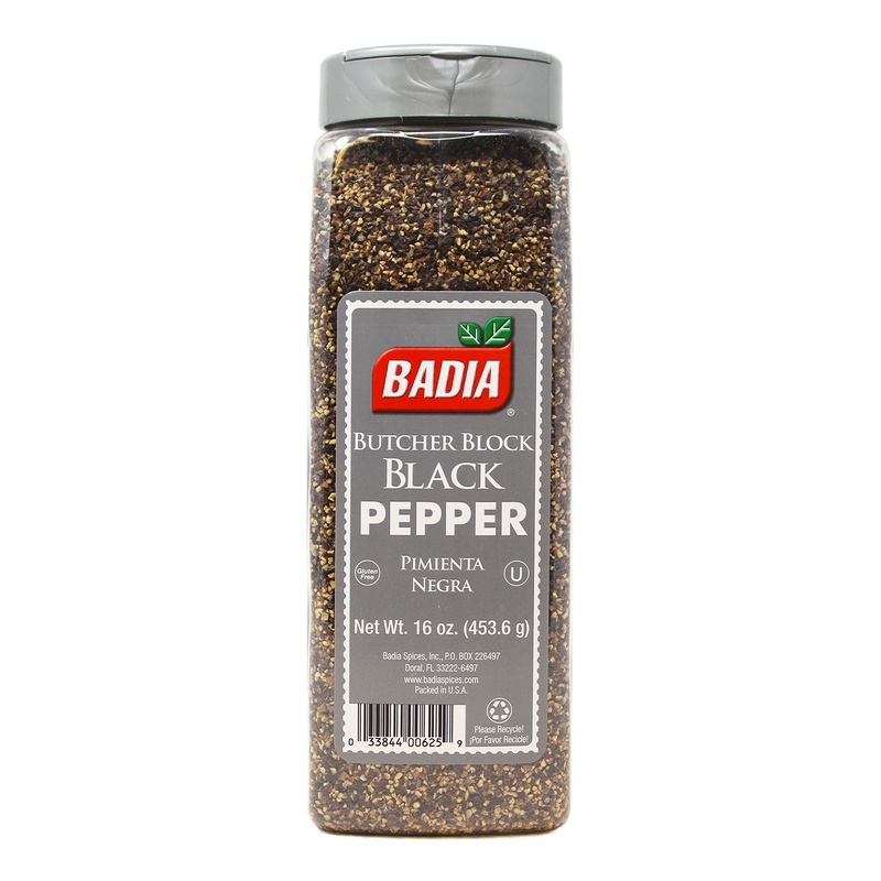 Badia Black Pepper, Butcher Block 16 Oz