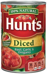 Hunt's 100% Natural Basil, Garlic & Oregano Diced Tomatoes 14.5oz