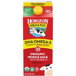 Horizon Organic Whole Dha Omega 3 Milk, Half Gallon