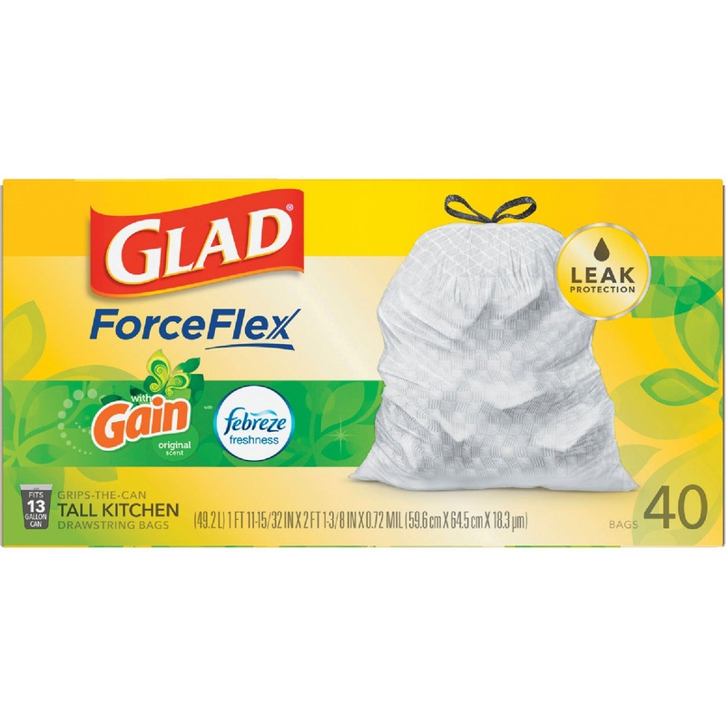 Glad Gain Original Scent Drawstring Tall Kitchen 13 Gallon Trash Bags