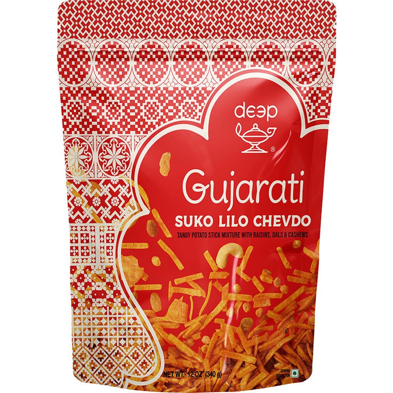 Deep Gujarati Suko Lilo Chevdo (12 Oz Bag)
