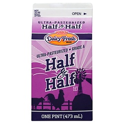 Dairy Fresh Half And Half, Ultra Pasteurized 16 Fl Oz