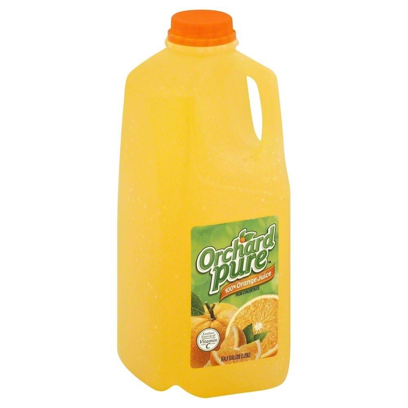 Orchard Pure 100% Orange Juice From Concentrate Half Gallon Plastic Jug